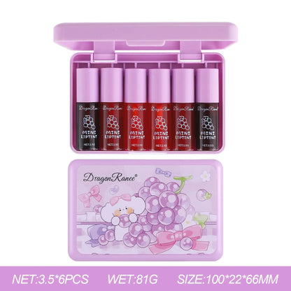 6 Colors Grapes Lip Tint Stain Set