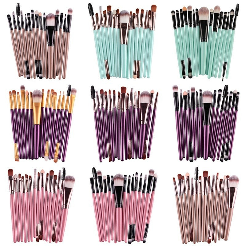 15 Pcs Brush Makeup Kit