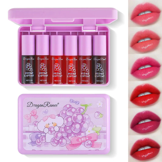 6 Colors Grapes Lip Tint Stain Set