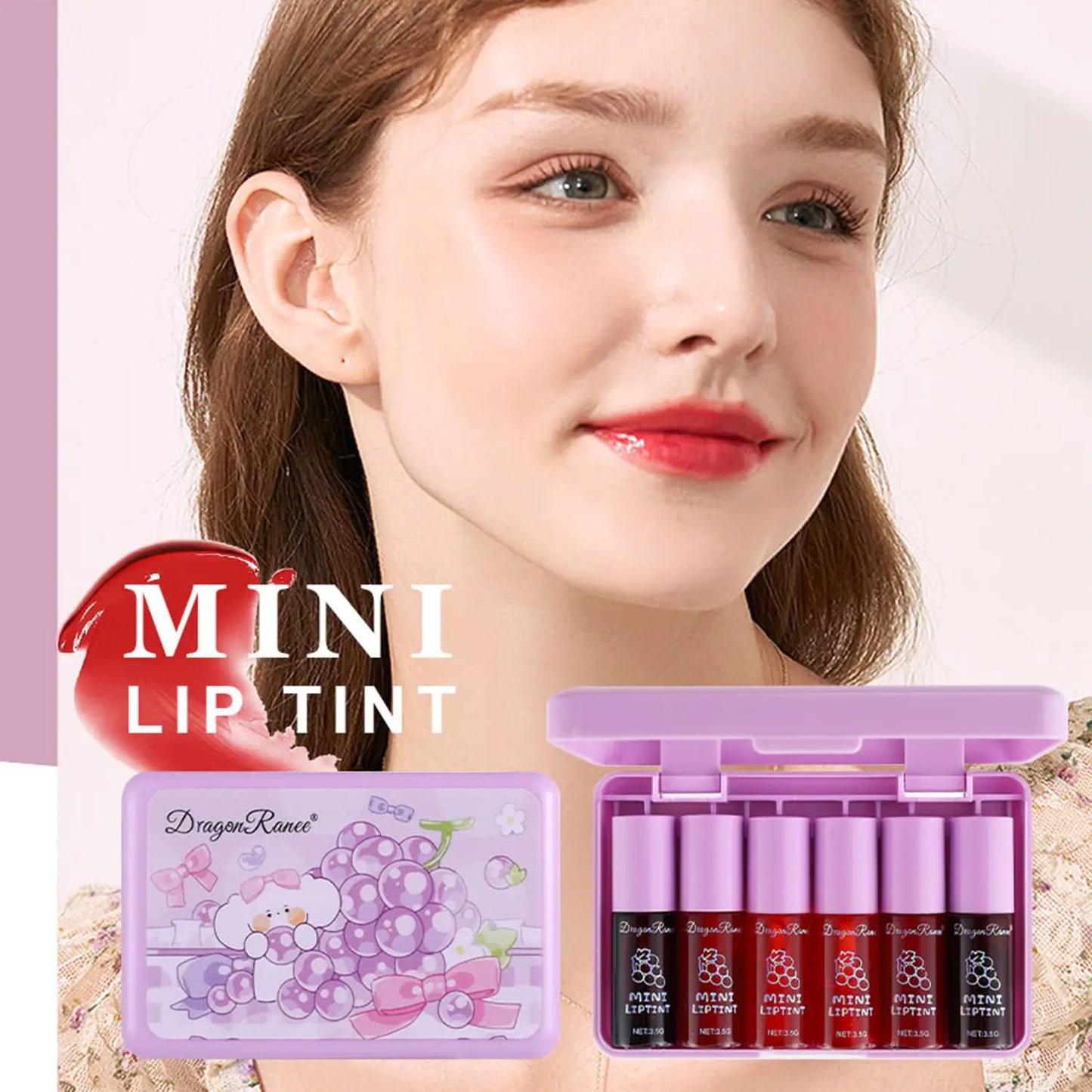 6 Colors Grapes Lip Tint Stain Set